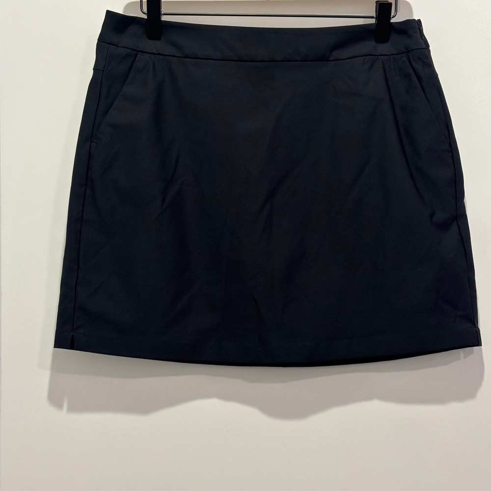 Nike Golf Dri-FIT Black Skort Womens Size 6 Athletic Mini Skirt Side Zip Pockets